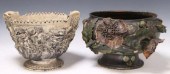 2) EARTHENWARE JARDINIERES, GE
