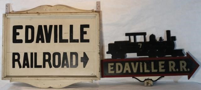 2 EDAVILLE RAILROAD SIGNS. ONE WITH
