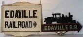 2 EDAVILLE RAILROAD SIGNS. ONE