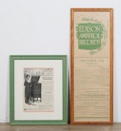 2 EDISON FRAMED ADVERTISEMENTS