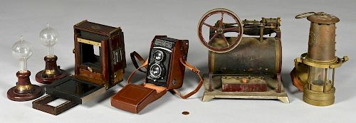 2 EDISON LIGHT BULB LAMPS, MINER