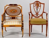 2 EDWARDIAN SATINWOOD CHAIRS W