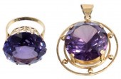 (2) EGYPTIAN 18KT GOLD & LAB A