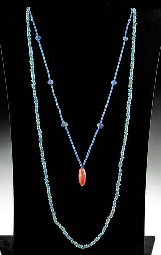 2 EGYPTIAN LAPIS, FAIENCE, AGATE, &