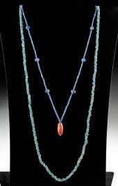 2 EGYPTIAN LAPIS, FAIENCE, AGA