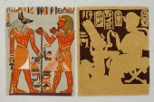 2 EGYPTIAN MOTIF MID CENTURY R