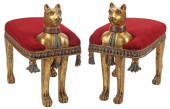 (2) EGYPTIAN STYLE PARCEL GILT