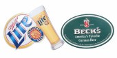 (2) Embossed metal enamel beer