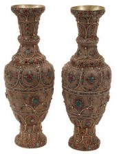 (2) EMERALD & RUBY MOUNTED SIL