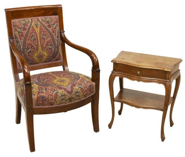 (2) EMPIRE STYLE ARMCHAIR & LOUIS