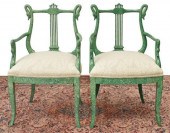 (2) EMPIRE STYLE FAUX MALACHIT
