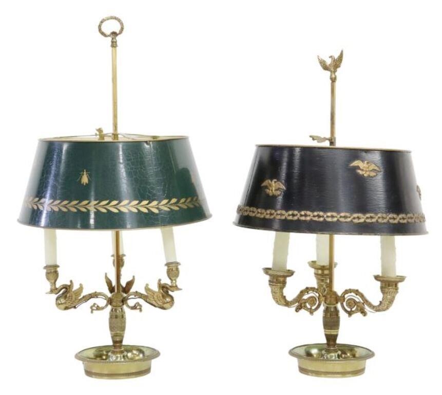 (2) EMPIRE STYLE GILT BOUILLOTTE