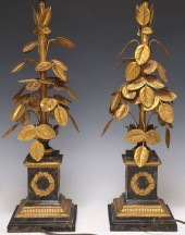 (2) EMPIRE STYLE GILT IRON &AM
