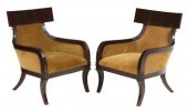 (2) EMPIRE STYLE MAHOGANY FINI
