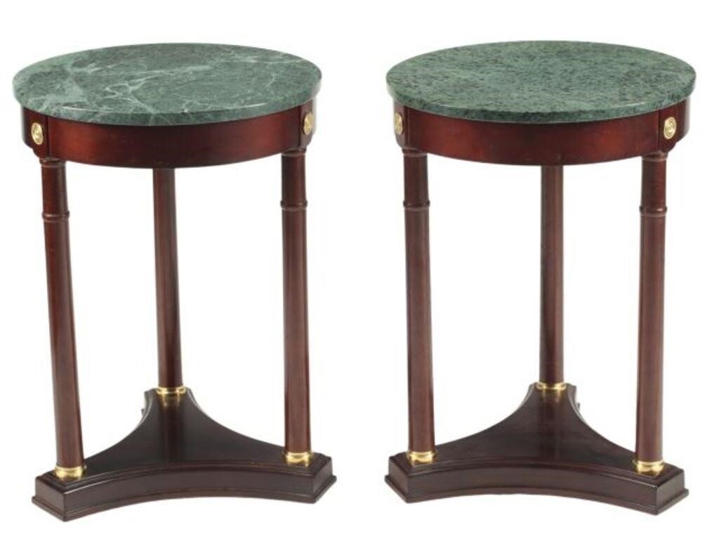 (2) EMPIRE STYLE MARBLE-TOP