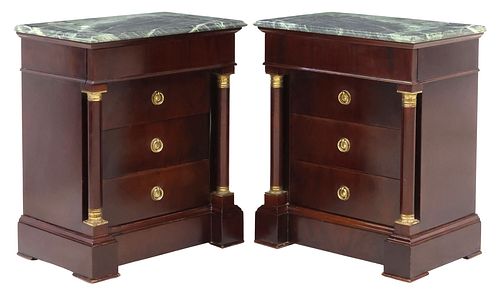 (2) EMPIRE STYLE MARBLE-TOP