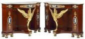 (2) EMPIRE STYLE MARBLE-TOP MA