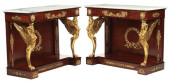 (2) EMPIRE STYLE MARBLE-TOP PA