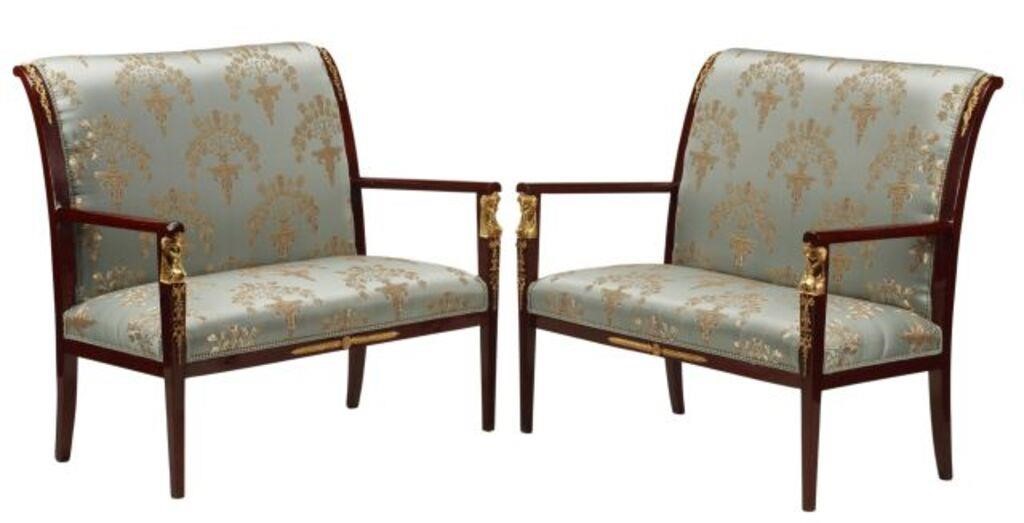 (2) EMPIRE STYLE ORMOLU MOUNTED