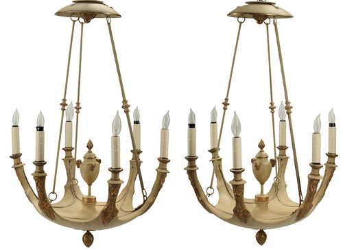 (2) EMPIRE STYLE PARCEL-GILT