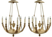 (2) EMPIRE STYLE PARCEL-GILT C
