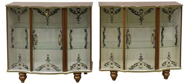 (2) ENGLISH ART DECO STYLE CURIO/