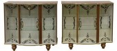 (2) ENGLISH ART DECO STYLE CUR