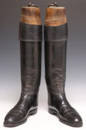 (2) ENGLISH BLACK LEATHER RIDI