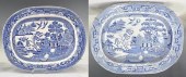 (2) ENGLISH BLUE WILLOW SERVIN