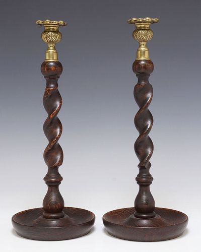 (2) ENGLISH BRASS &AMP; CARVED