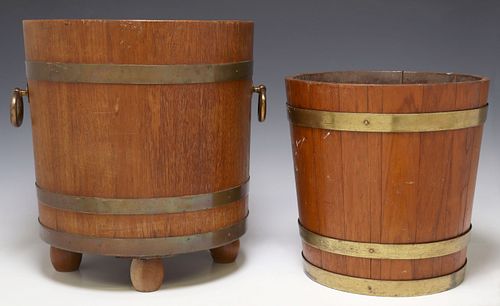 (2) ENGLISH BRASS-BOUND OAK
