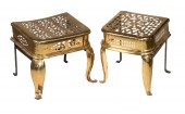 (2) ENGLISH BRASS FOOTMAN - KE