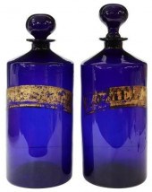 (2) ENGLISH BRISTOL BLUE GLASS