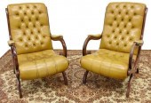 (2) ENGLISH CAMPECHE BUTTONED