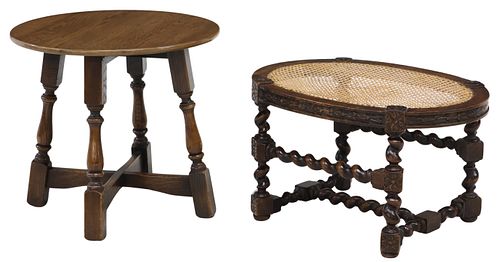 (2) ENGLISH CARVED OAK LOW SIDE