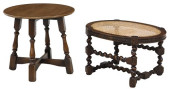 (2) ENGLISH CARVED OAK LOW SID