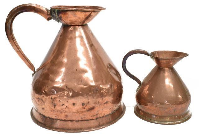 (2) ENGLISH COPPER SPOUTED