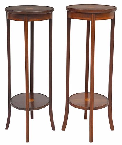 (2) ENGLISH EDWARDIAN MARQUETRY