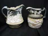 2 English Fox Hunt Pitchers by