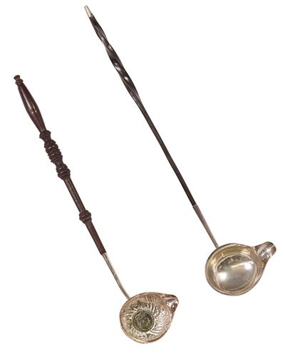 (2) ENGLISH GEORGIAN SILVER TODDY