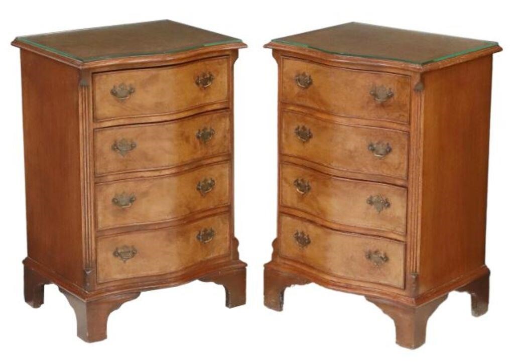 (2) ENGLISH GEORGIAN STYLE BURLED