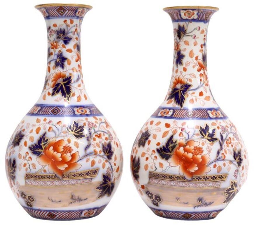 (2) ENGLISH IMARI PALETTE BOTTLE