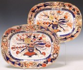 (2) ENGLISH IMARI PATTERN OVAL