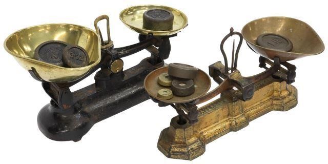 (2) ENGLISH LIBRA & AVERY CAST IRON