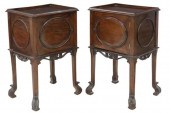 (2) ENGLISH MAHOGANY BEDSIDE C