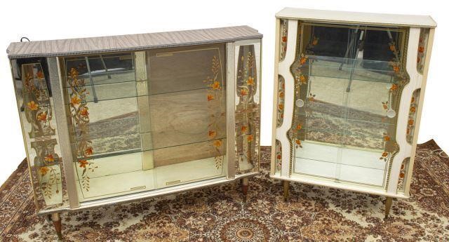 (2) ENGLISH MID-CENTURY DISPLAY