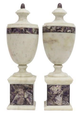 (2) ENGLISH NEOCLASSICAL MARBLE
