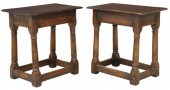 (2) ENGLISH OAK TABORETS/ STOO