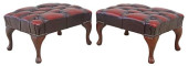 (2) ENGLISH OXBLOOD LEATHER UP