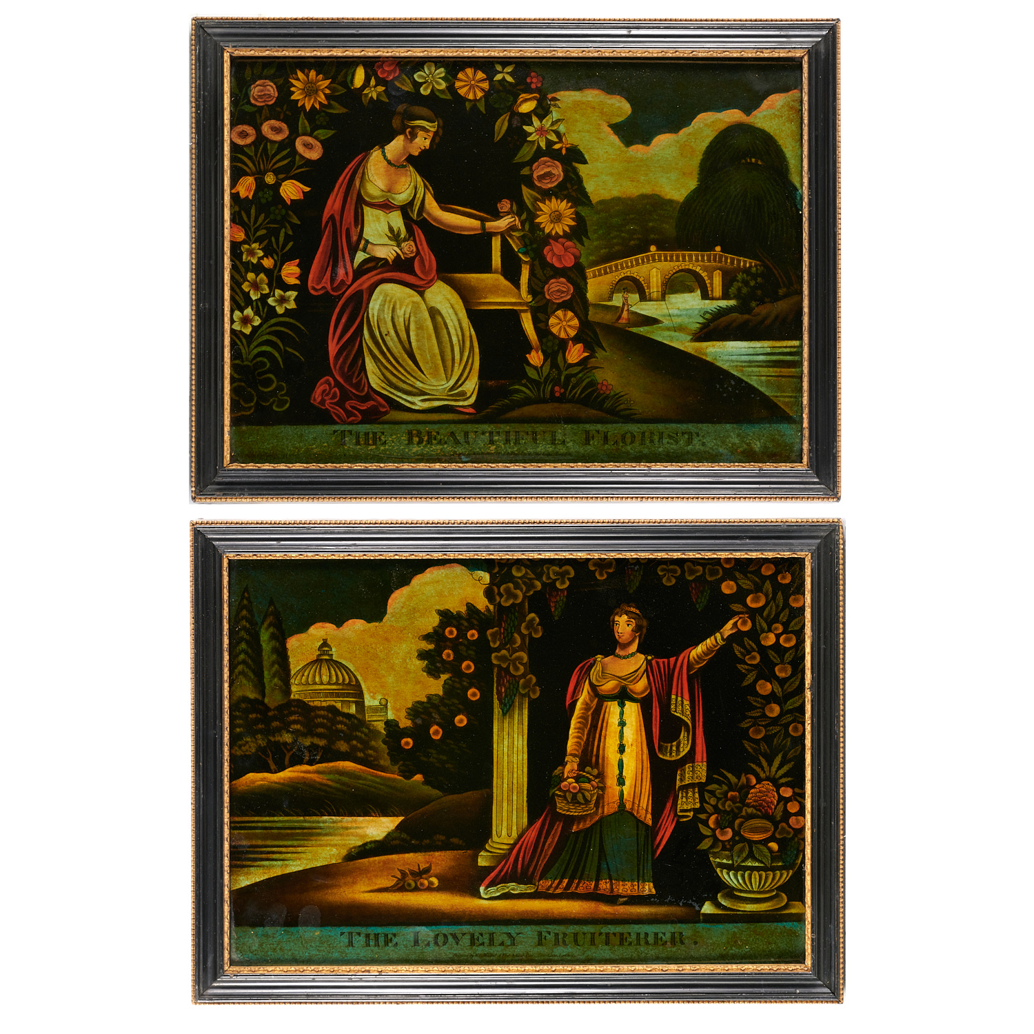 (2) ENGLISH REVERSE-VARNISHED